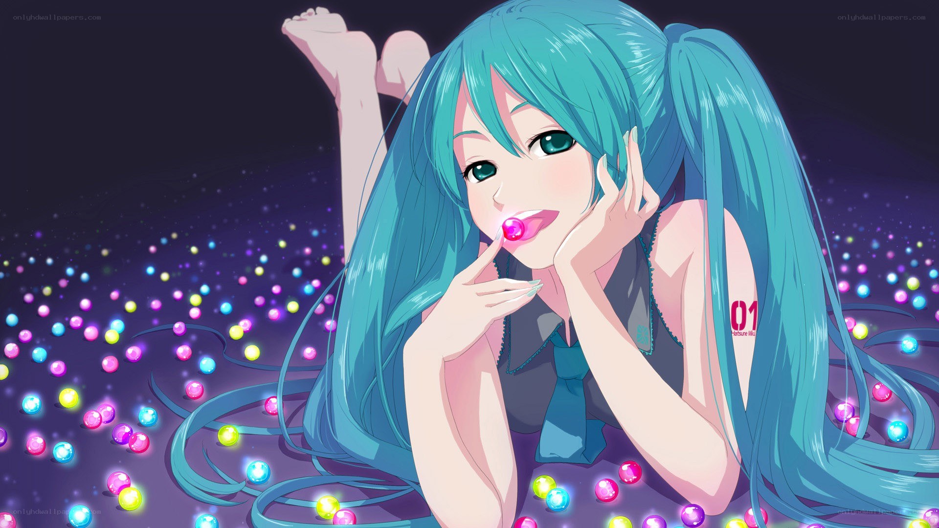 Miku with colorful lights