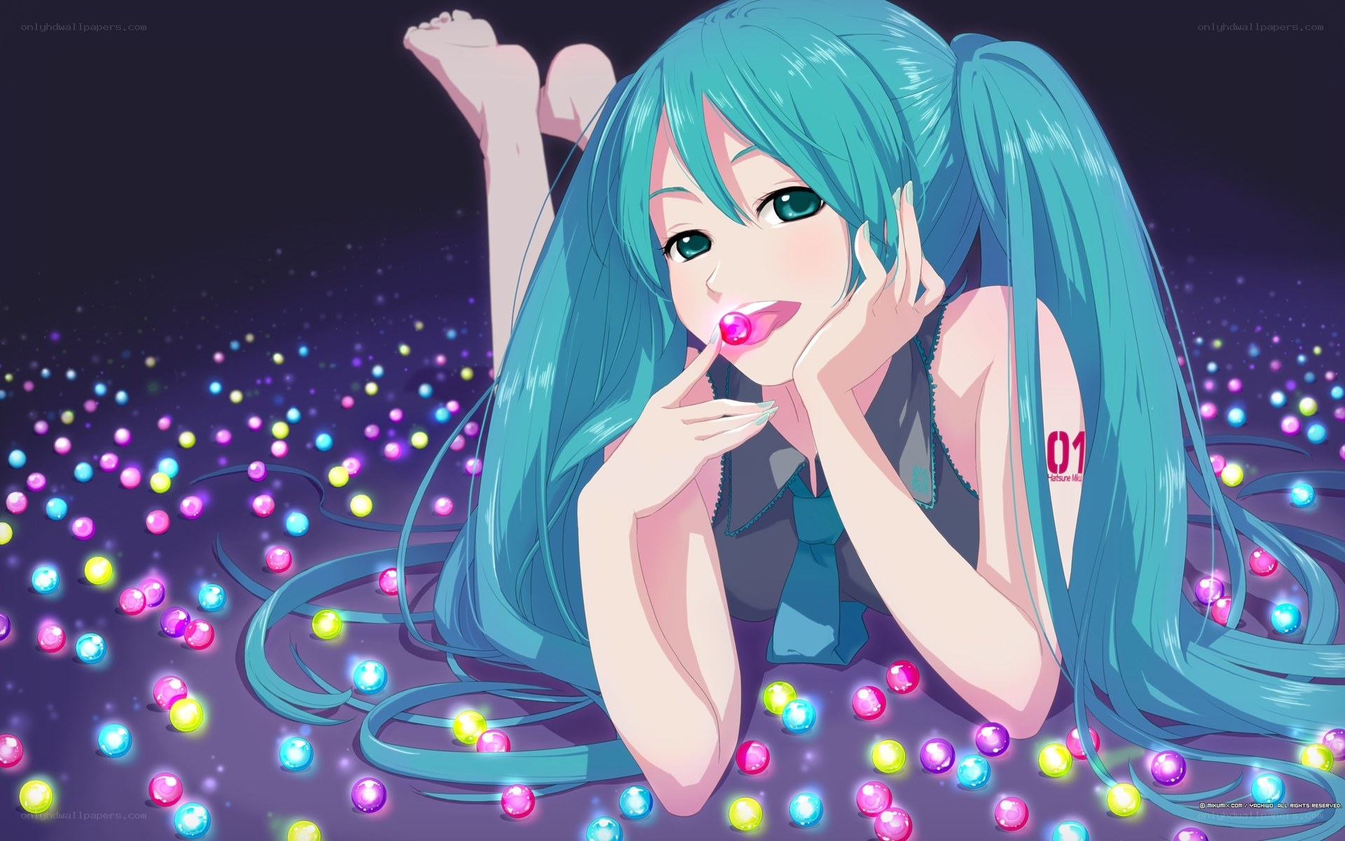 Miku with colorful lights
