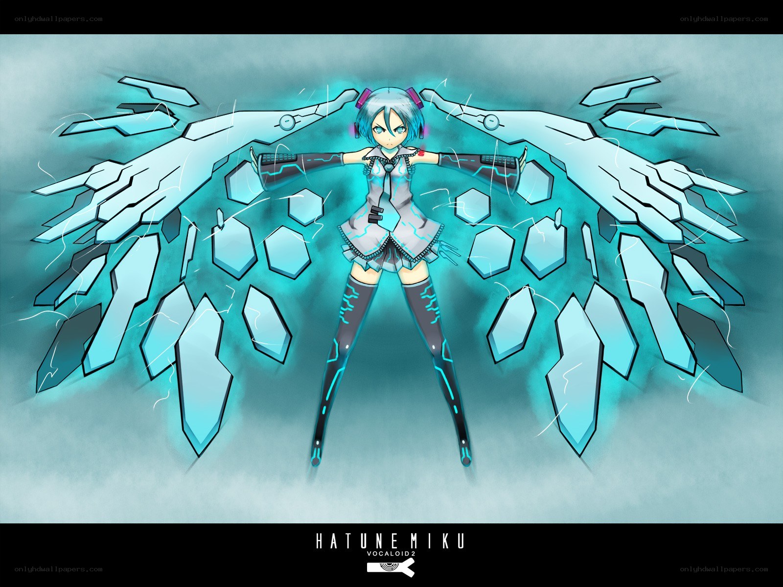 Miku with crystalline wings