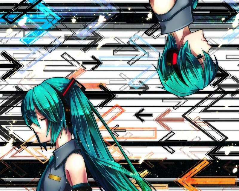 Miku with digital arrows