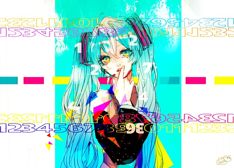 Miku with digital numbers