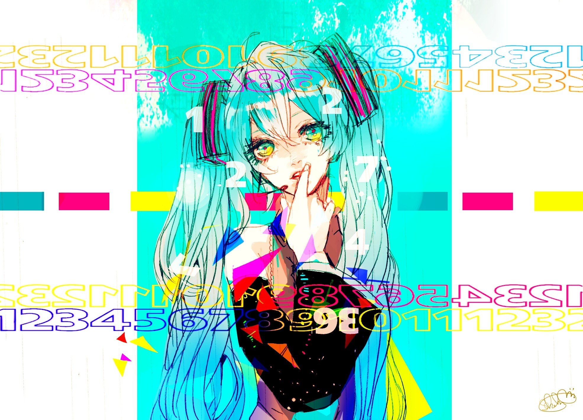 Miku with digital numbers