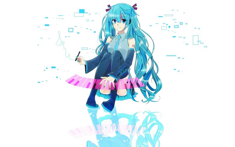 Miku with digital piano