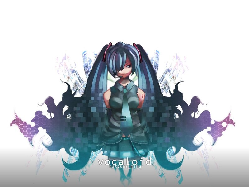 Miku with digital wings
