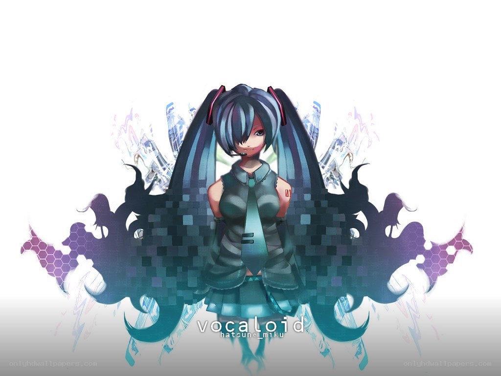 Miku with digital wings
