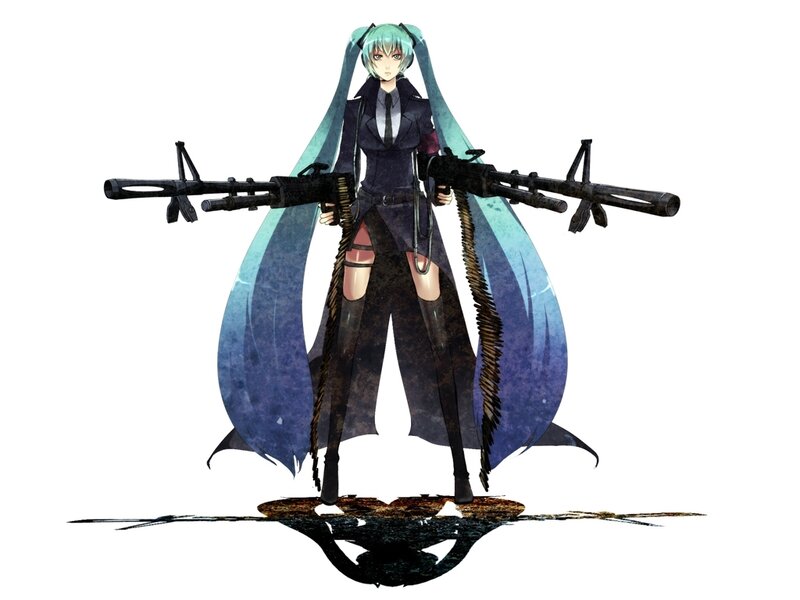 Miku with dual machine guns