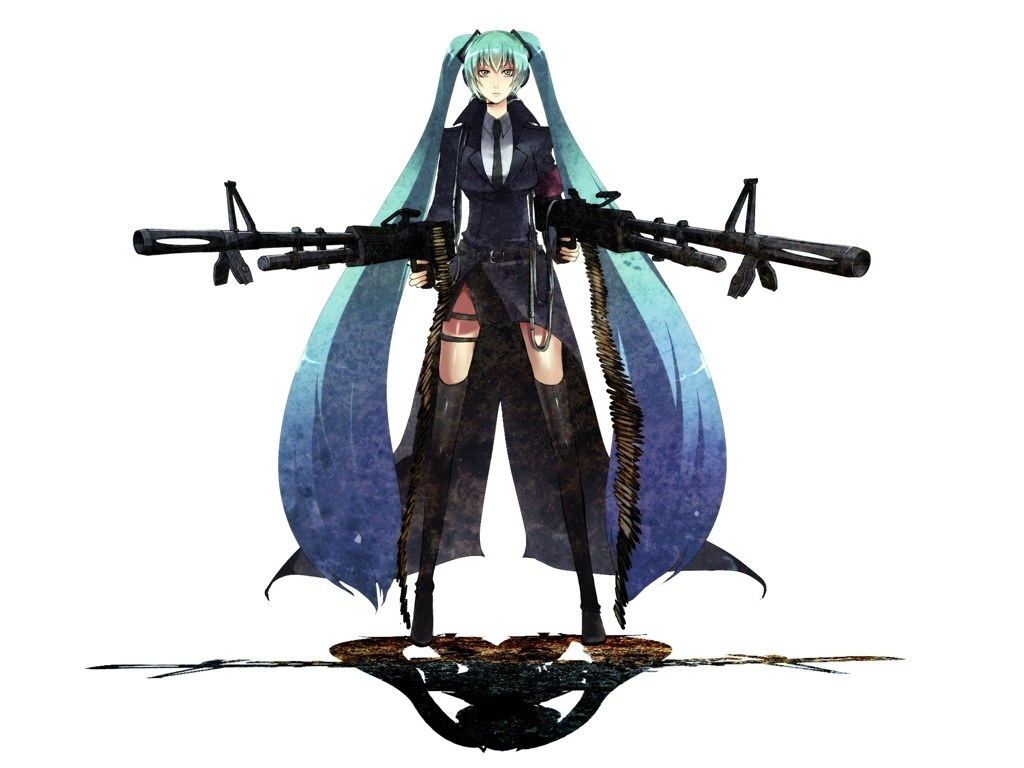Miku with dual machine guns
