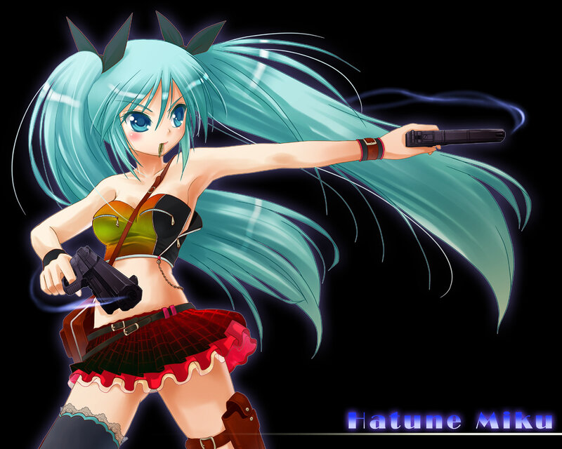 Miku with dual pistols