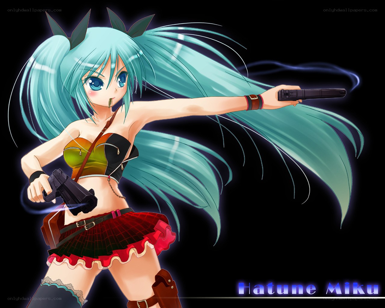 Miku with dual pistols
