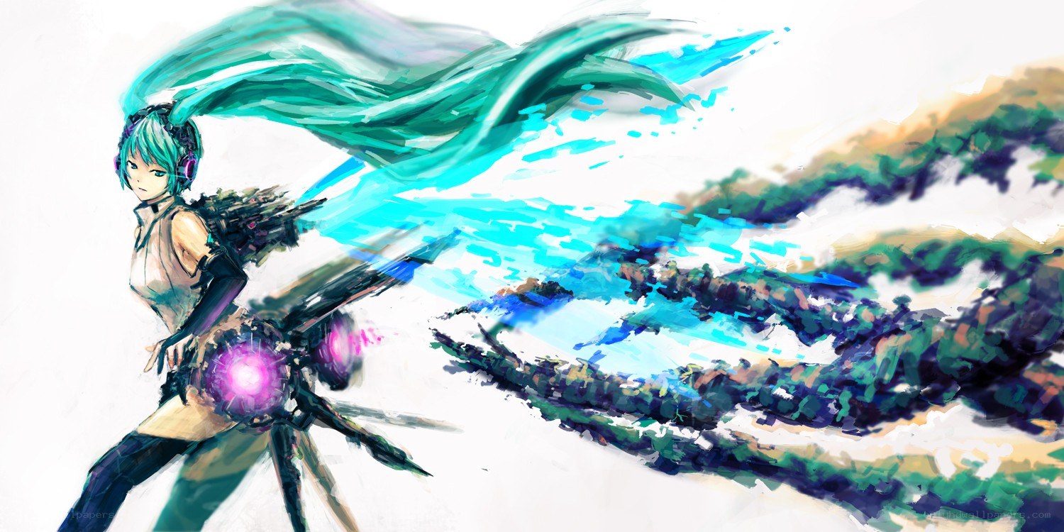Miku with energy weapon