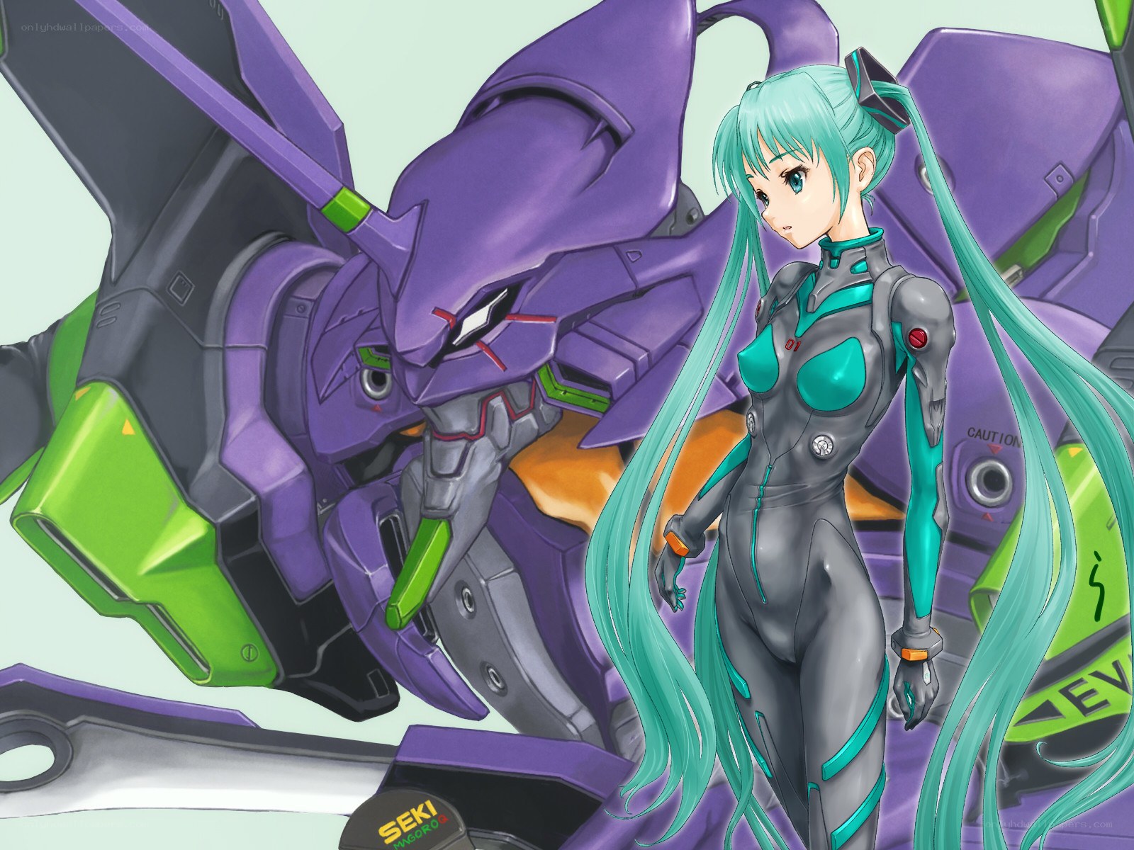Miku with Evangelion Unit-01