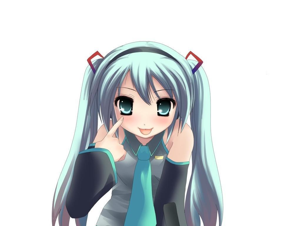 Miku with finger on cheek