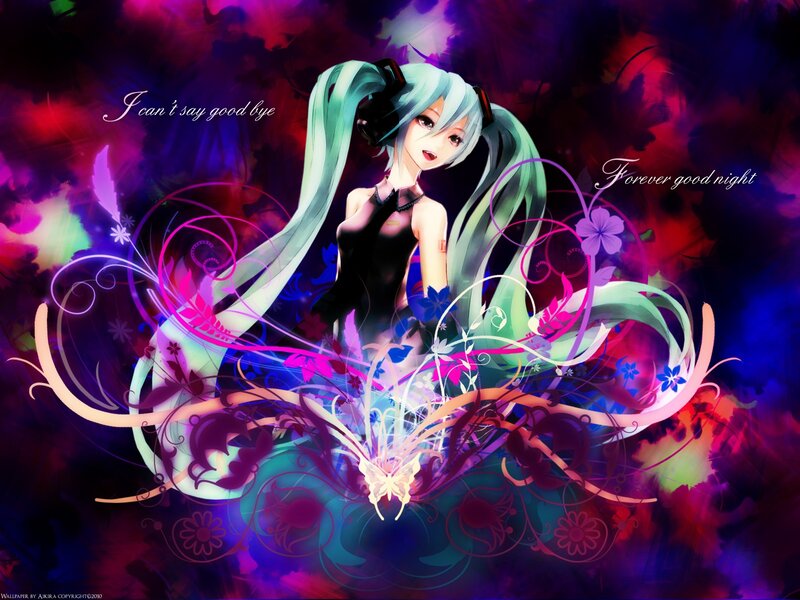 Miku with floral swirls
