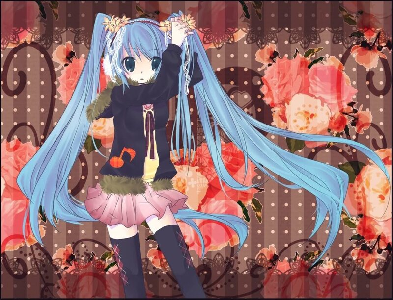Miku with flowers