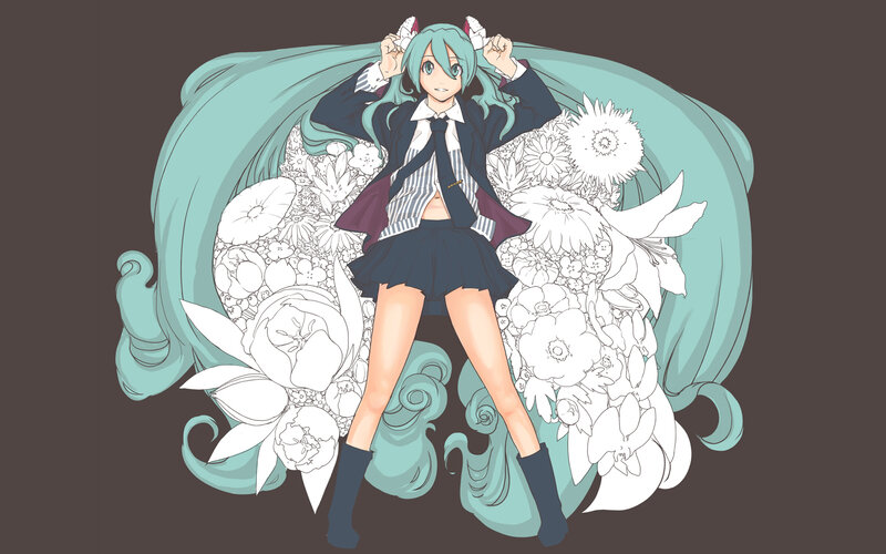 Miku with flowers