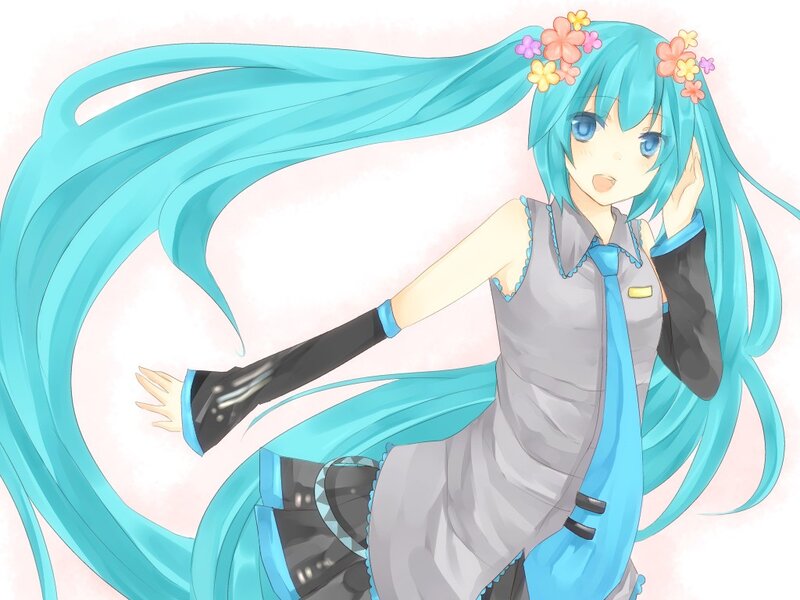 Miku with flowers