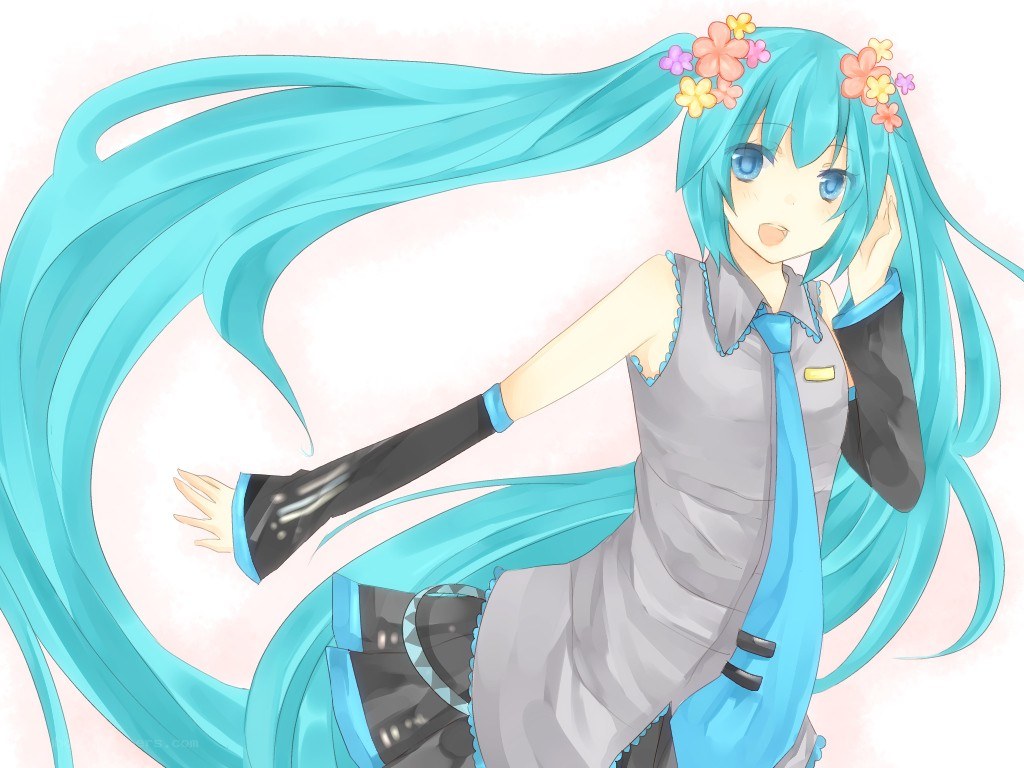 Miku with flowers