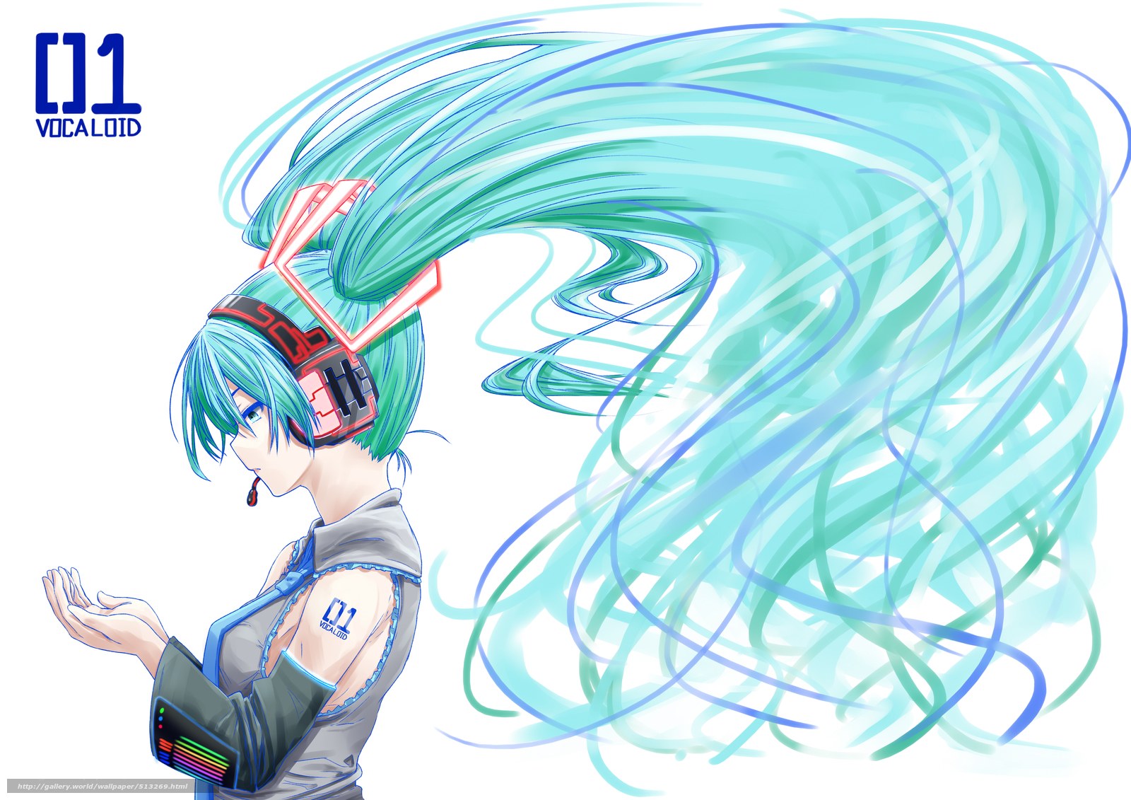 Miku with flowing hair
