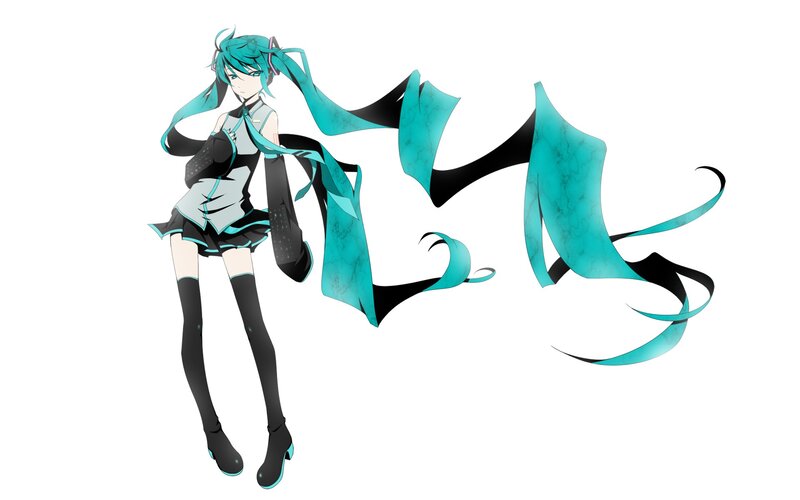 Miku with flowing ribbons