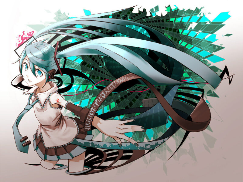 Miku with flowing ribbons