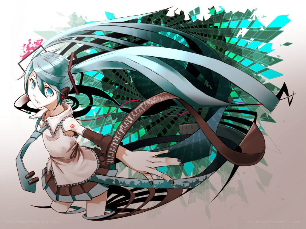Miku with flowing ribbons