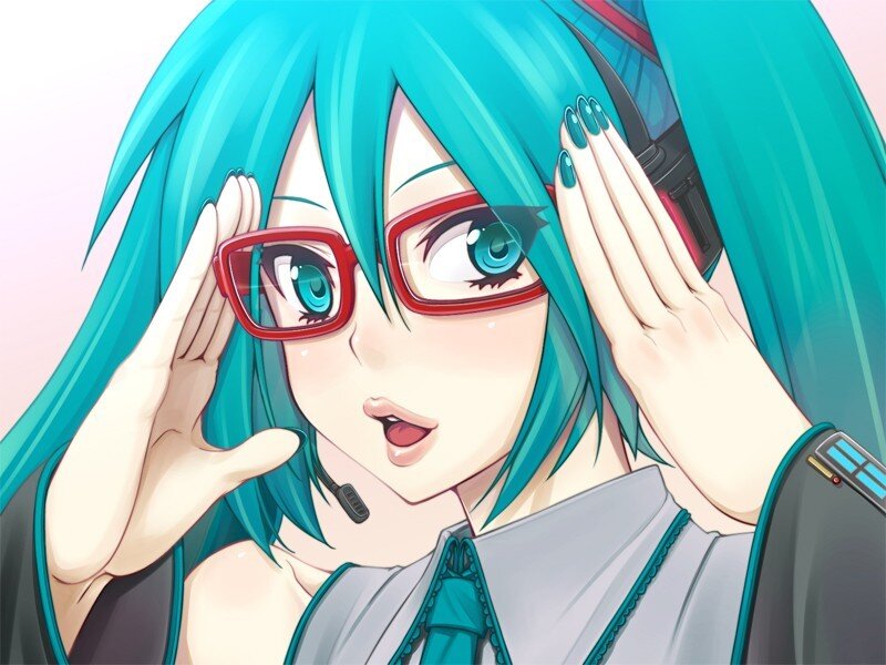 Miku with glasses and headset