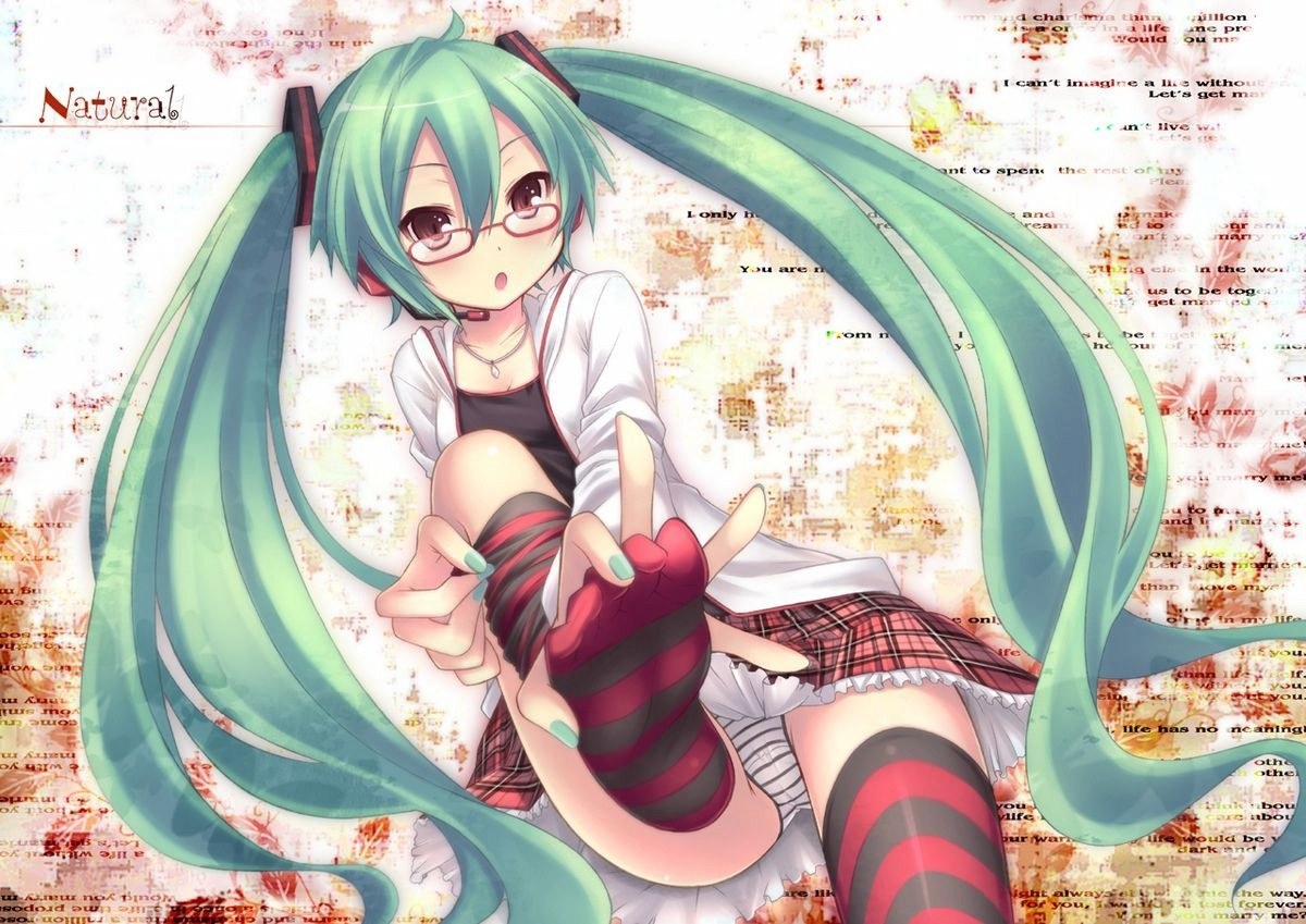 Miku with glasses and socks