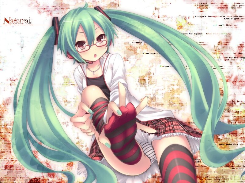 Miku with glasses and socks