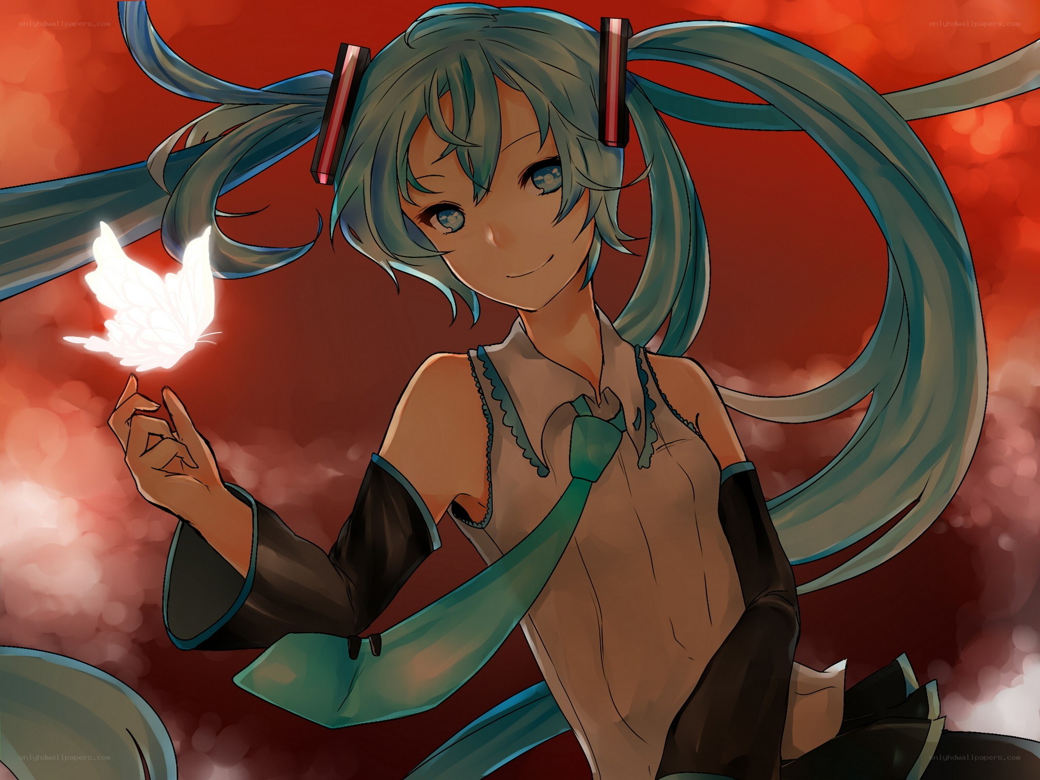 Miku with glowing butterfly