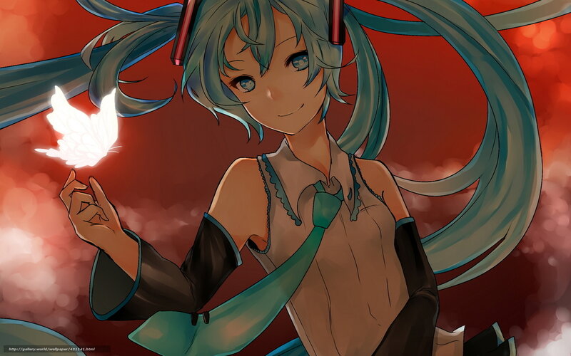 Miku with glowing butterfly
