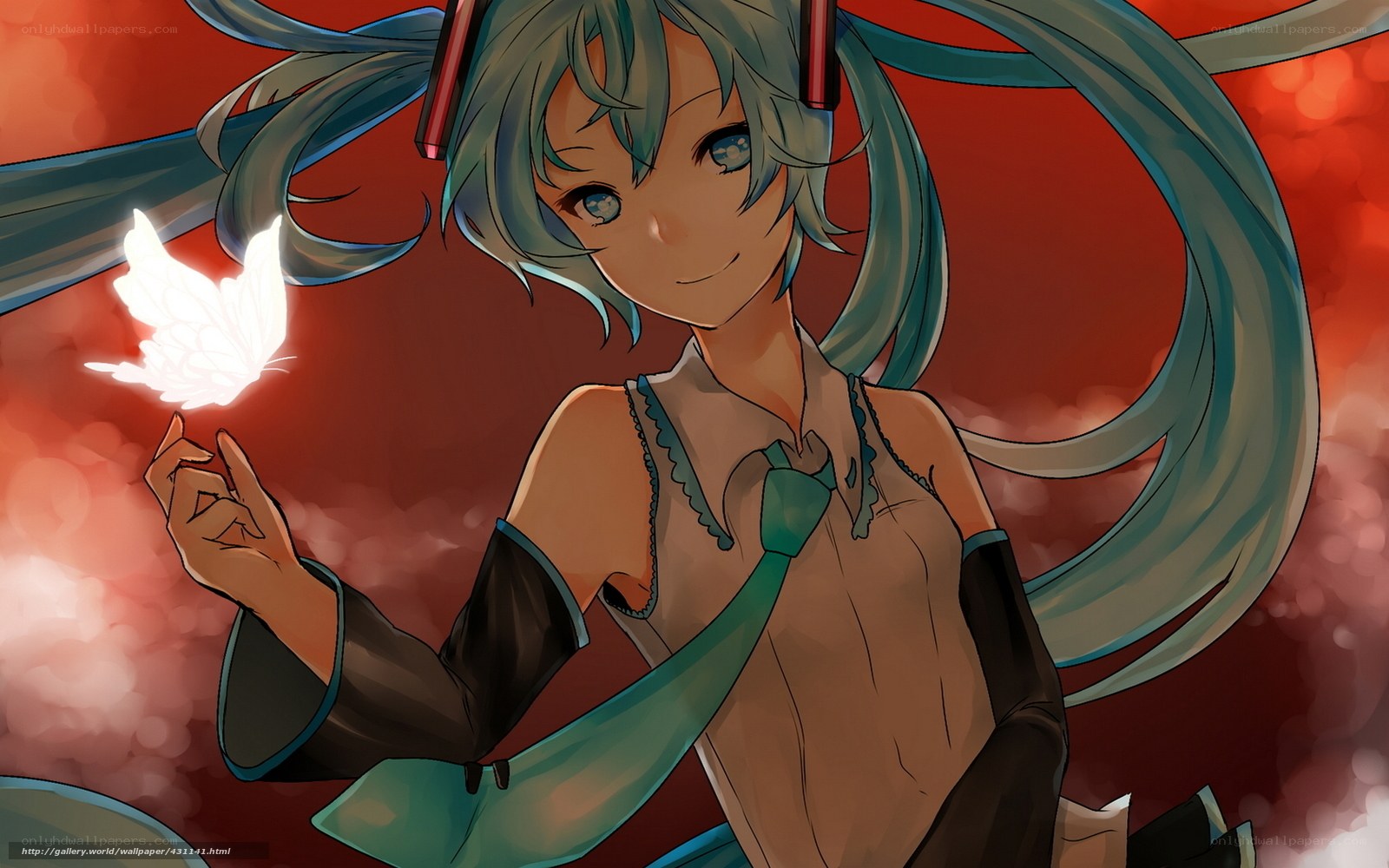 Miku with glowing butterfly