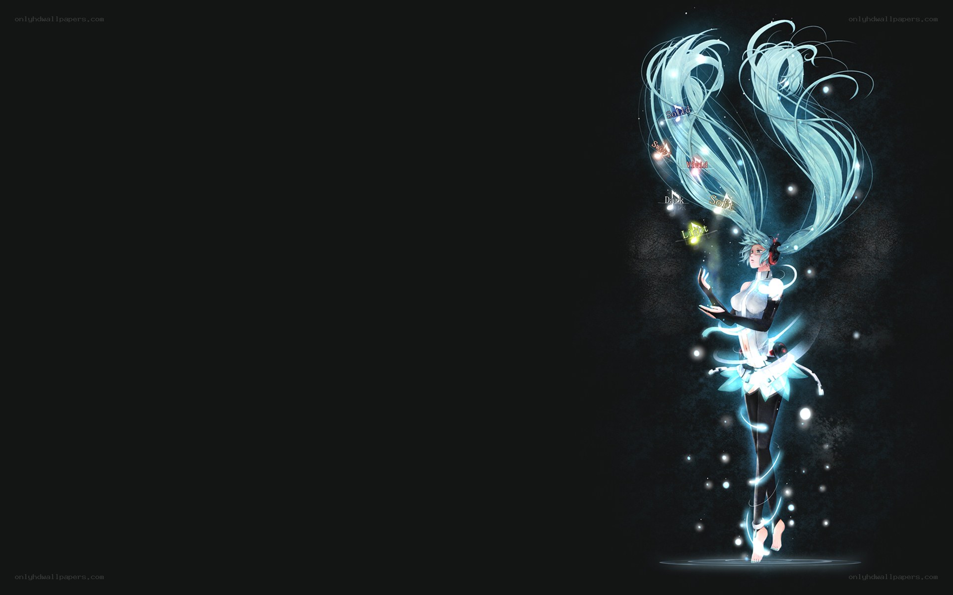 Miku with glowing hair