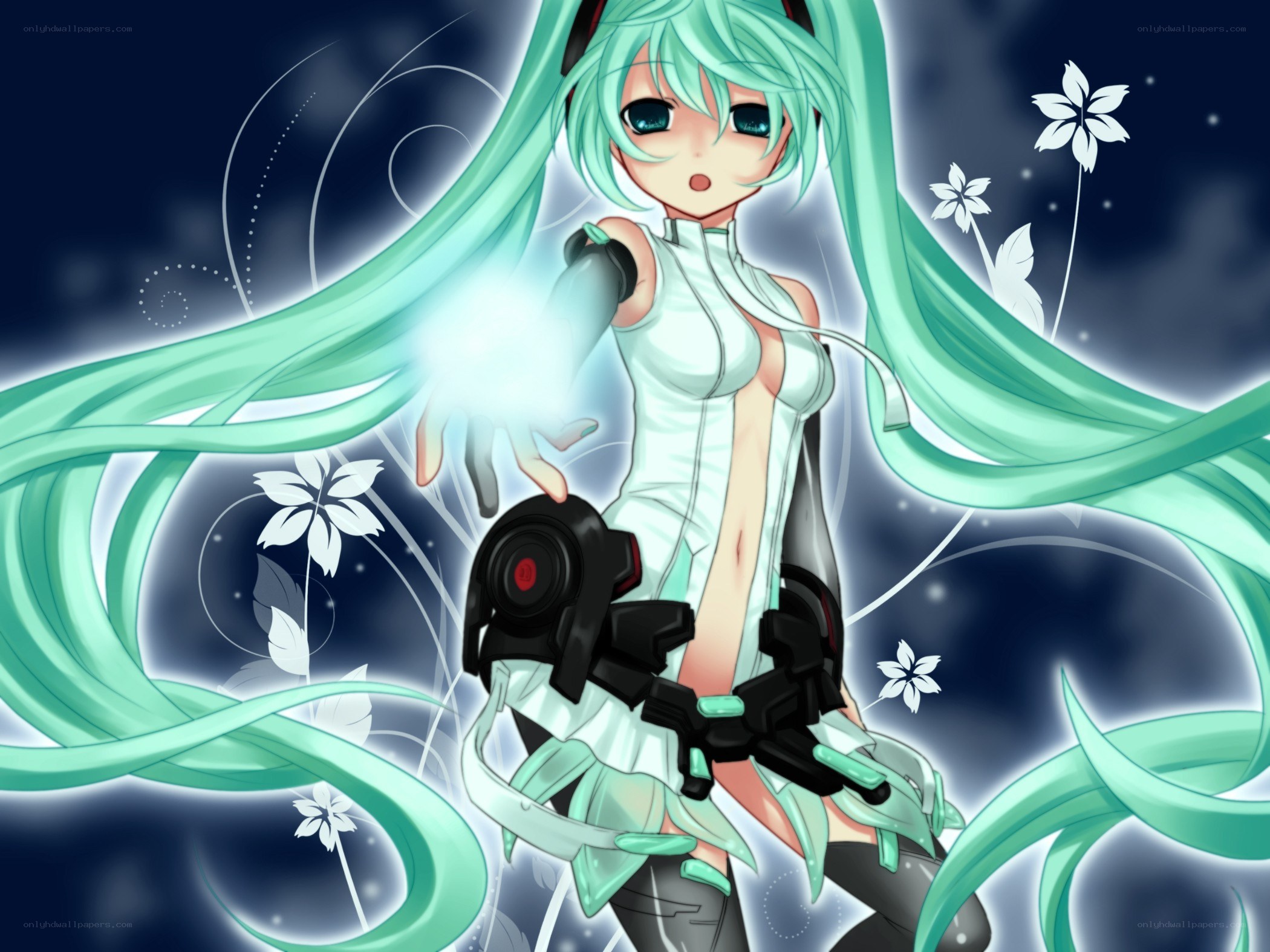 Miku with glowing hand