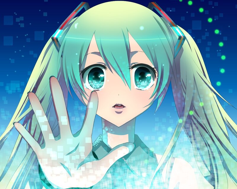 Miku with glowing hand