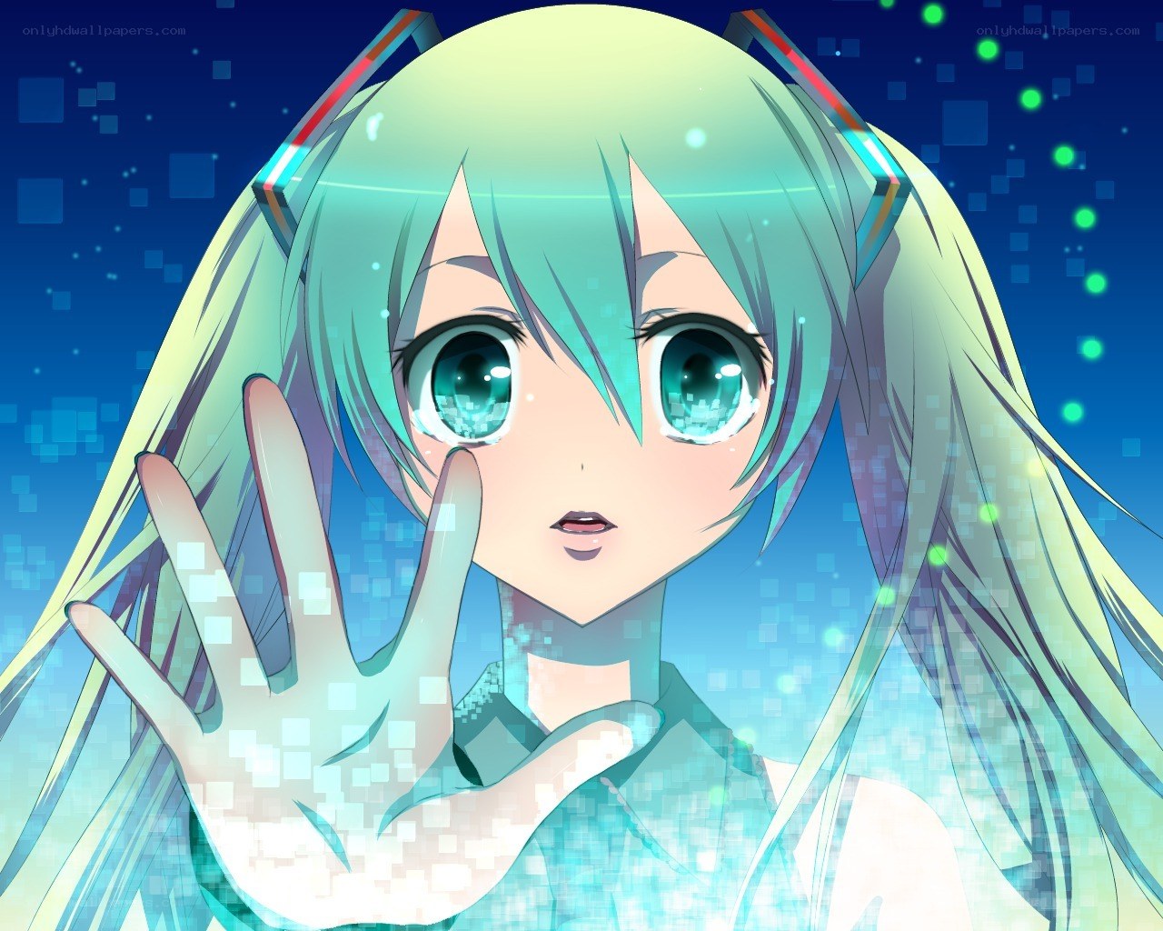 Miku with glowing hand