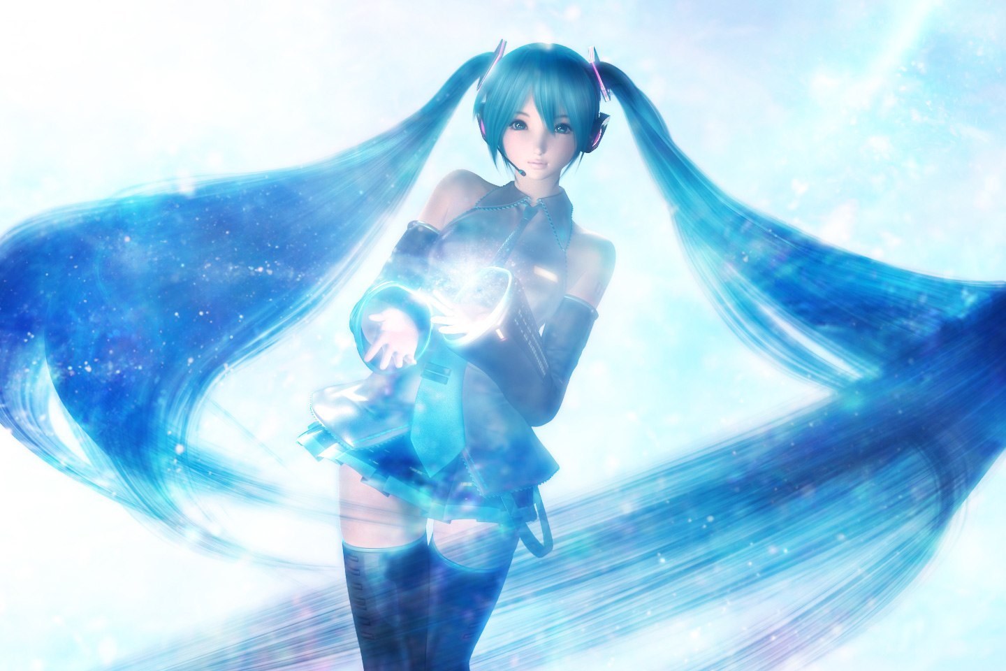 Miku with glowing hands