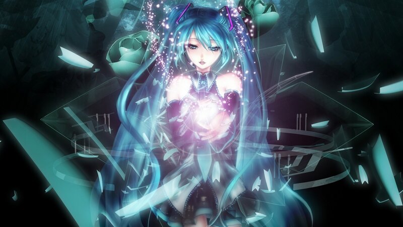 Miku with glowing hands