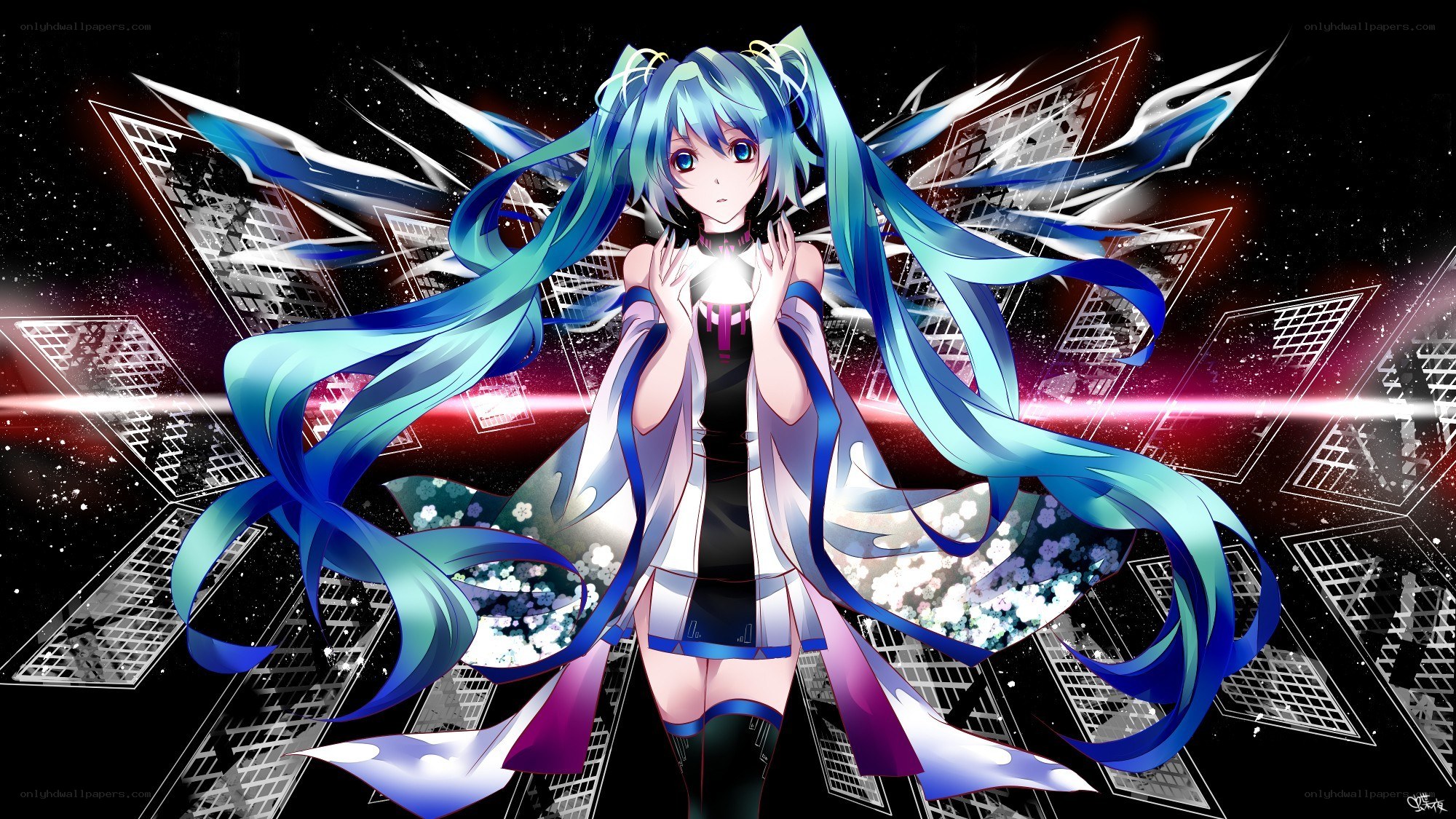 Miku with glowing wings