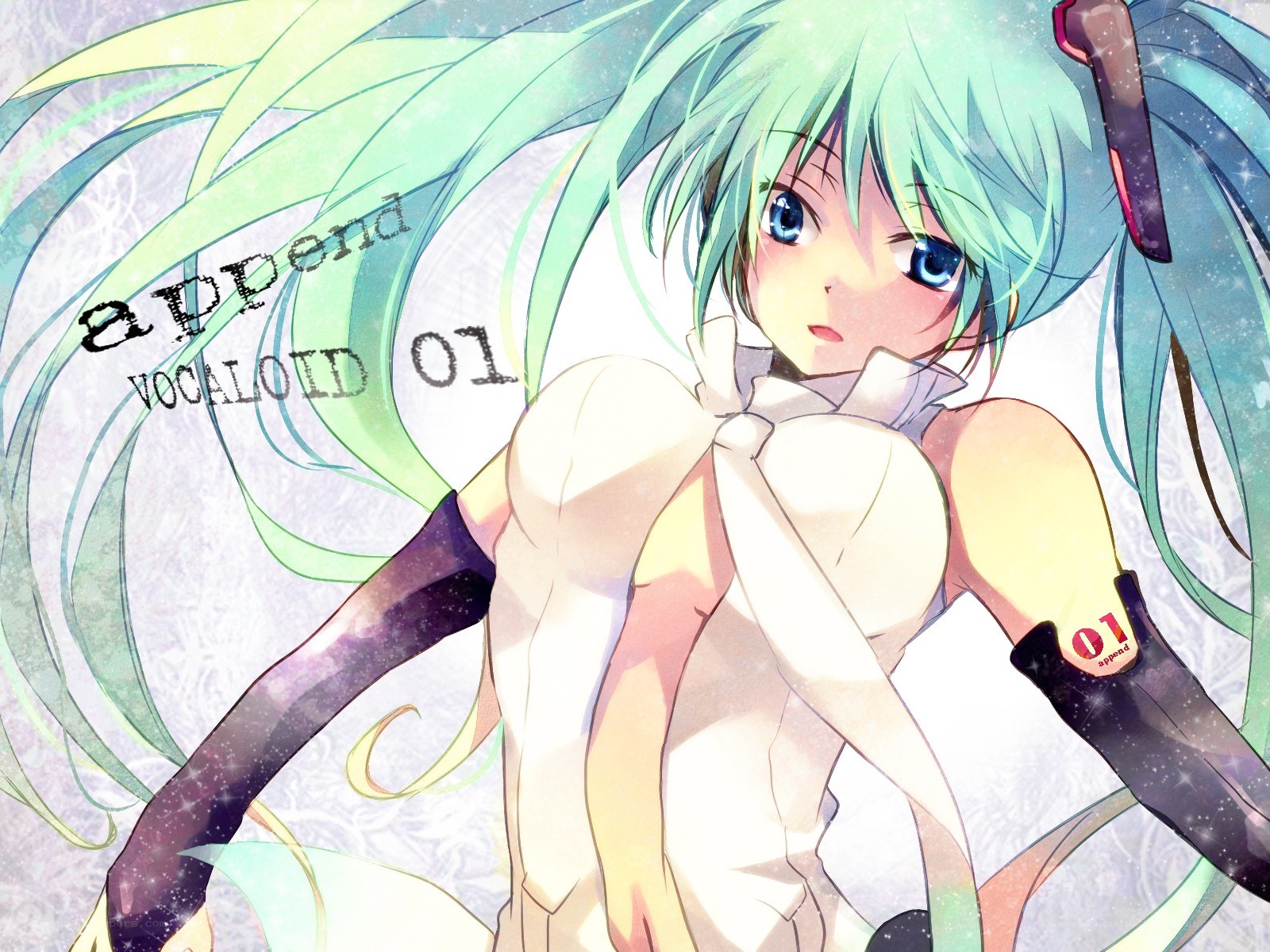 Miku with green hair