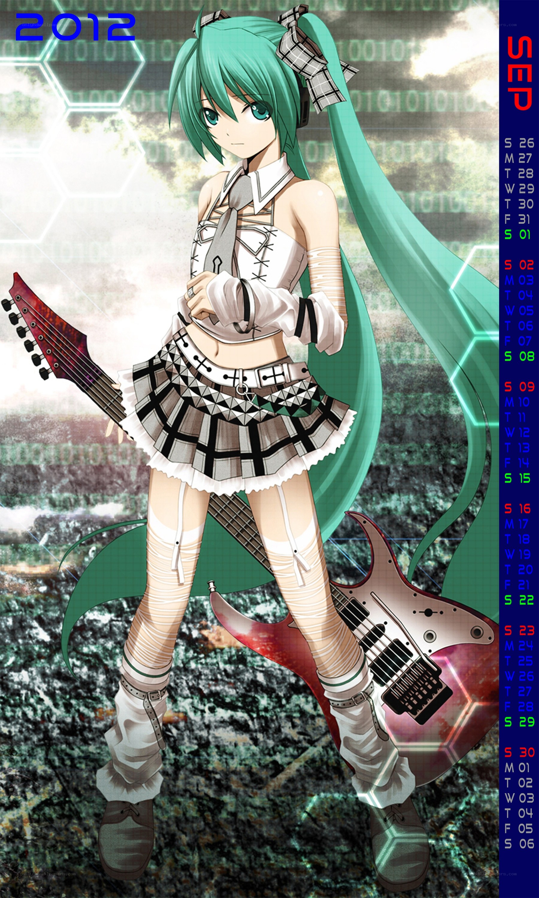 Miku with guitar calendar
