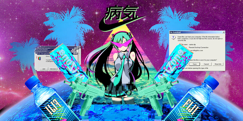 Miku with Guns and Bottles