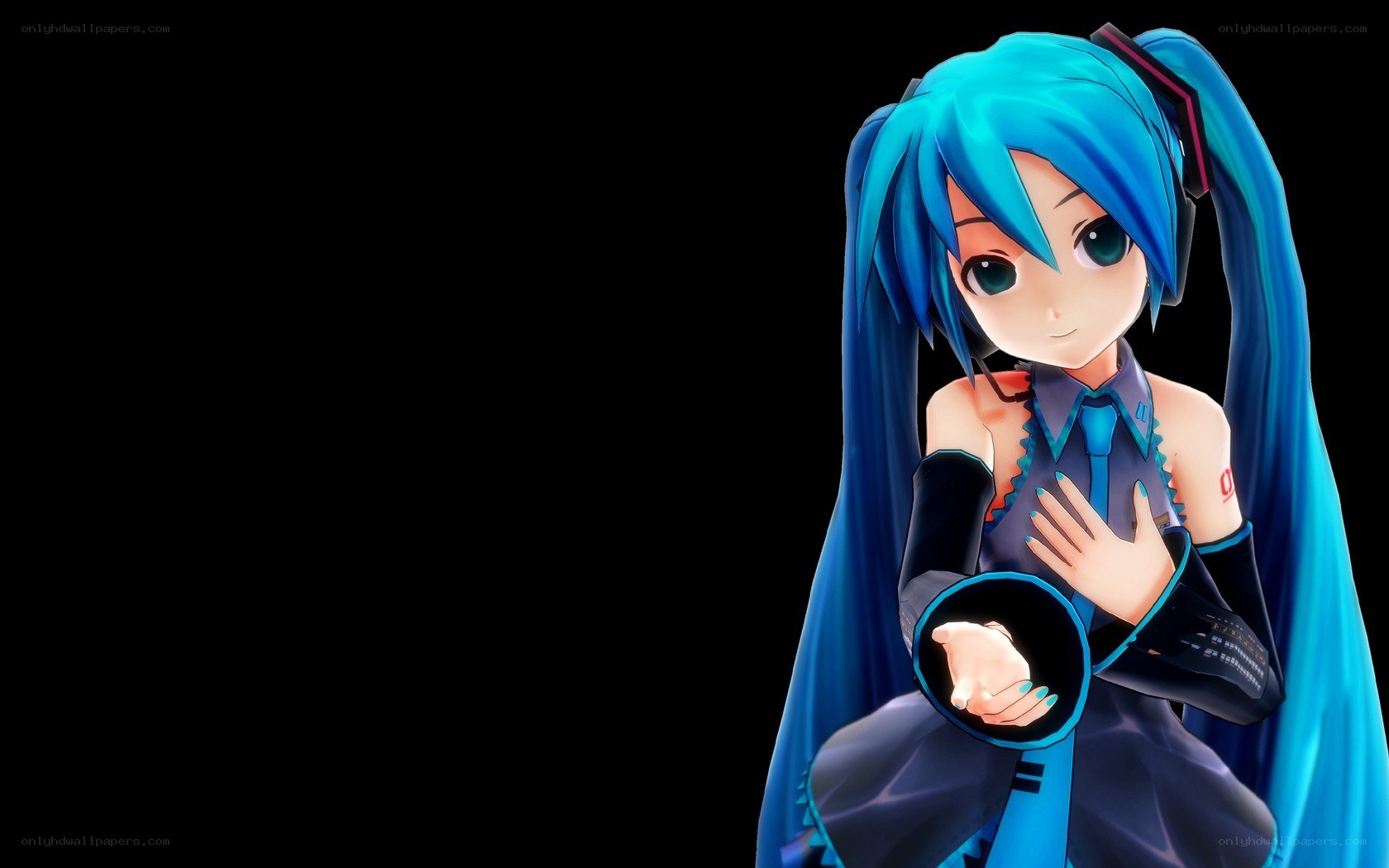 Miku with hands clasped