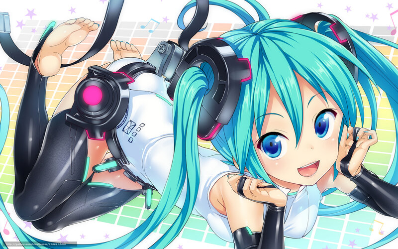 Miku with headphones