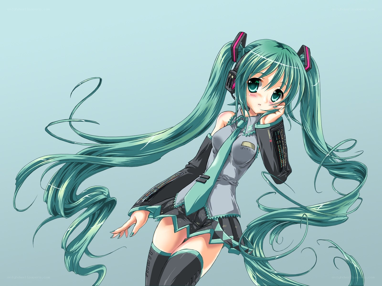 Miku with headphones