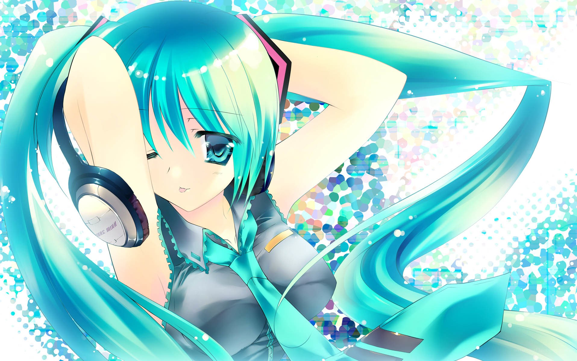 Miku with headphones