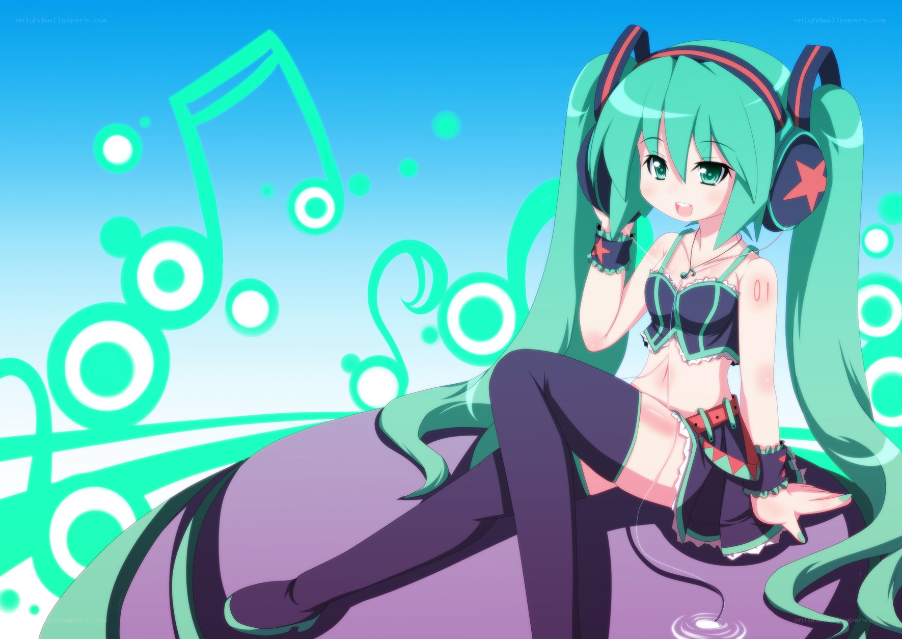 Miku with headphones