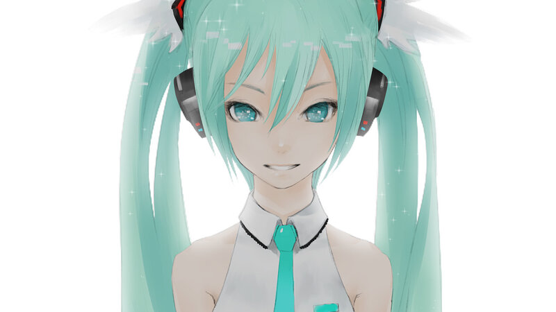 Miku with headphones