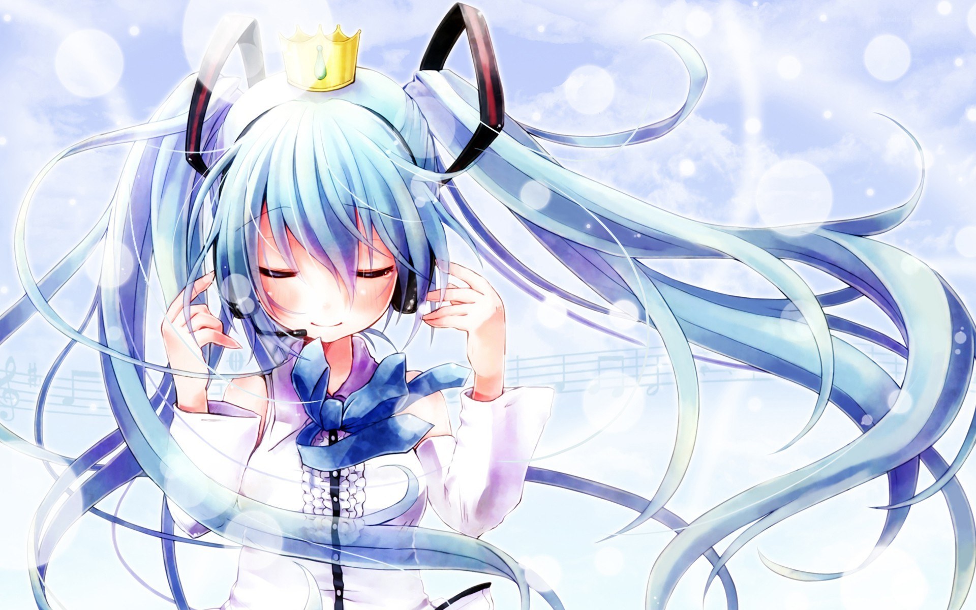 Miku with headphones