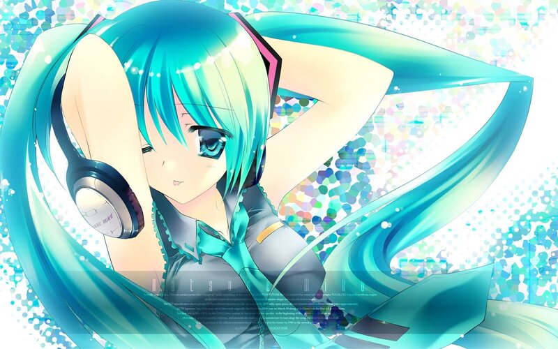 Miku with headphones