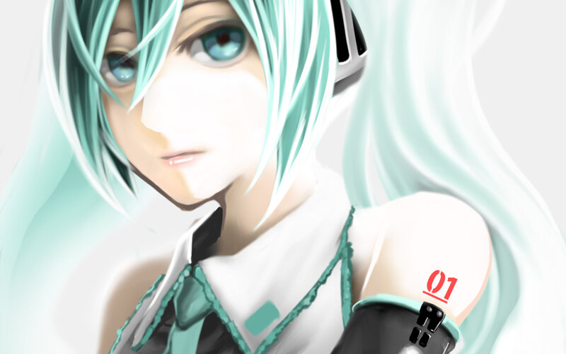 Miku with headphones
